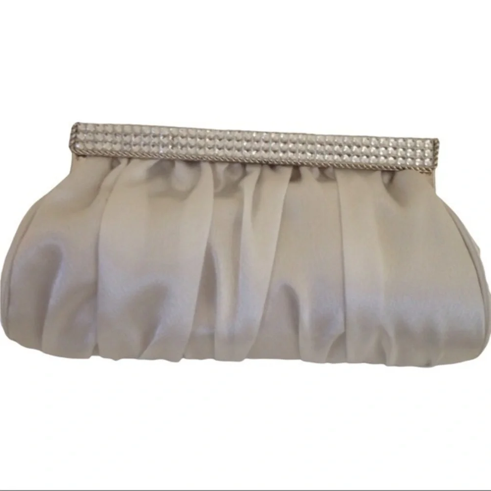 BellaKiara purse original ivory bridal evening clutch